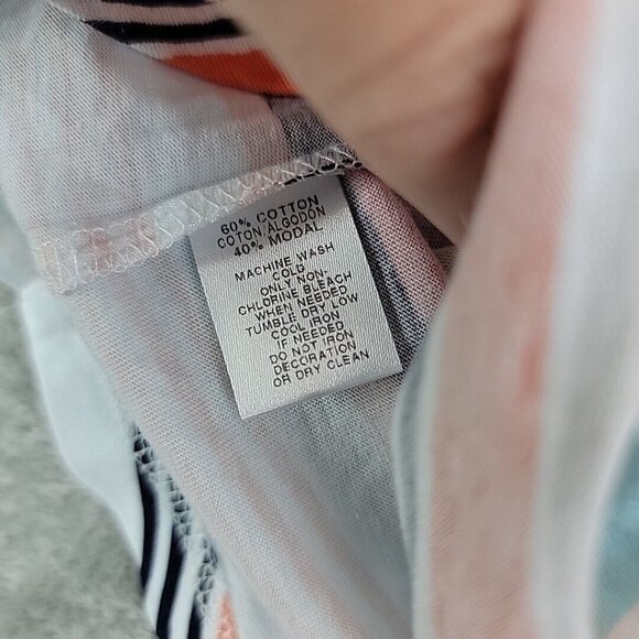 LOFT Top Womens Size S Multicolor Striped Flutter Cap Sleeve Cotton Modal NWT - Picture 6 of 7